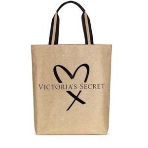 Victoria 's Secret gold heart tote